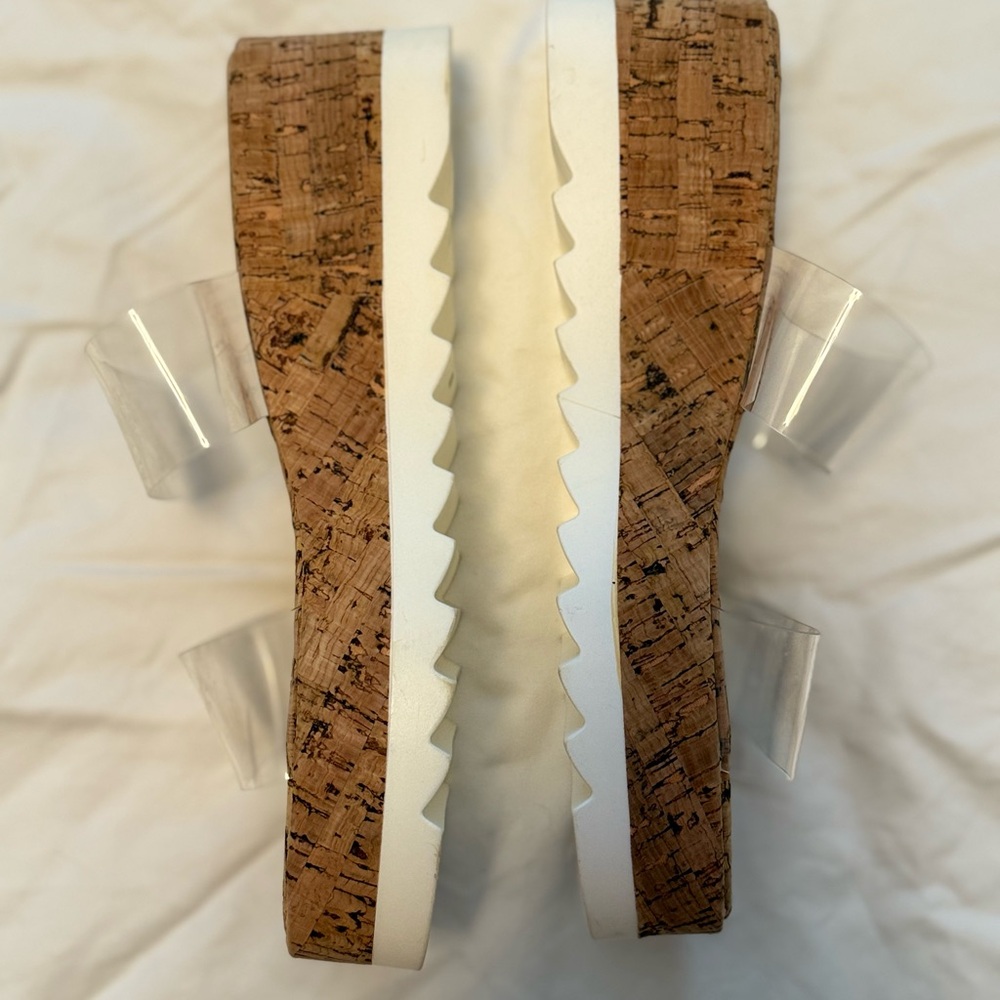 Steve Madden Cork and Clear Platform Sandals